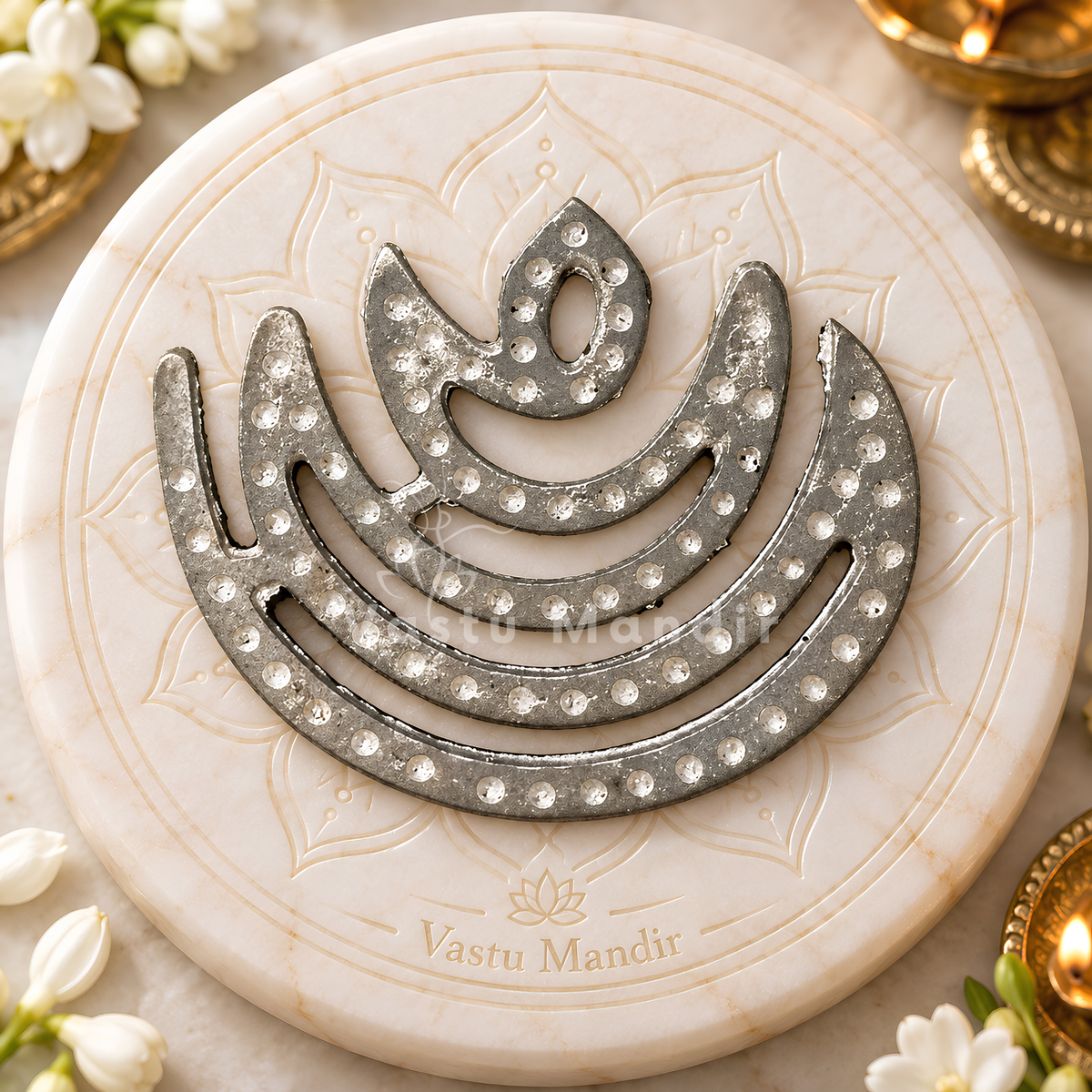 Zinc Moon Helix – Vastu Remedy for North-East Direction Correction | Water Element Harmony | 4 & 6 Inch