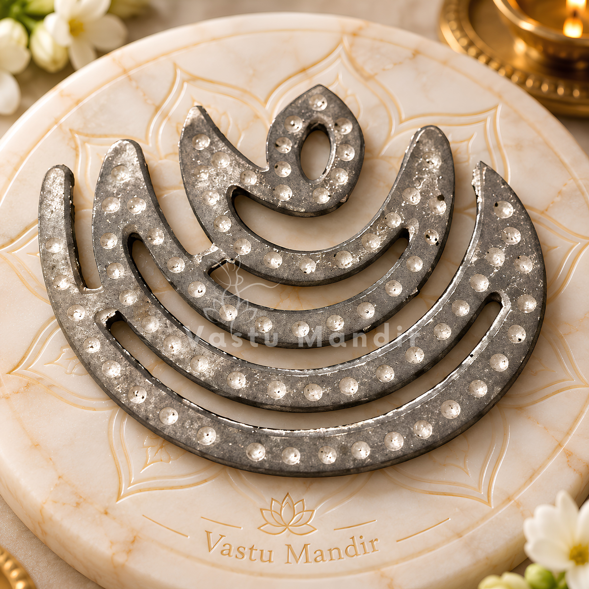Zinc Moon Helix – Vastu Remedy for North-East Direction Correction | Water Element Harmony | 4 & 6 Inch