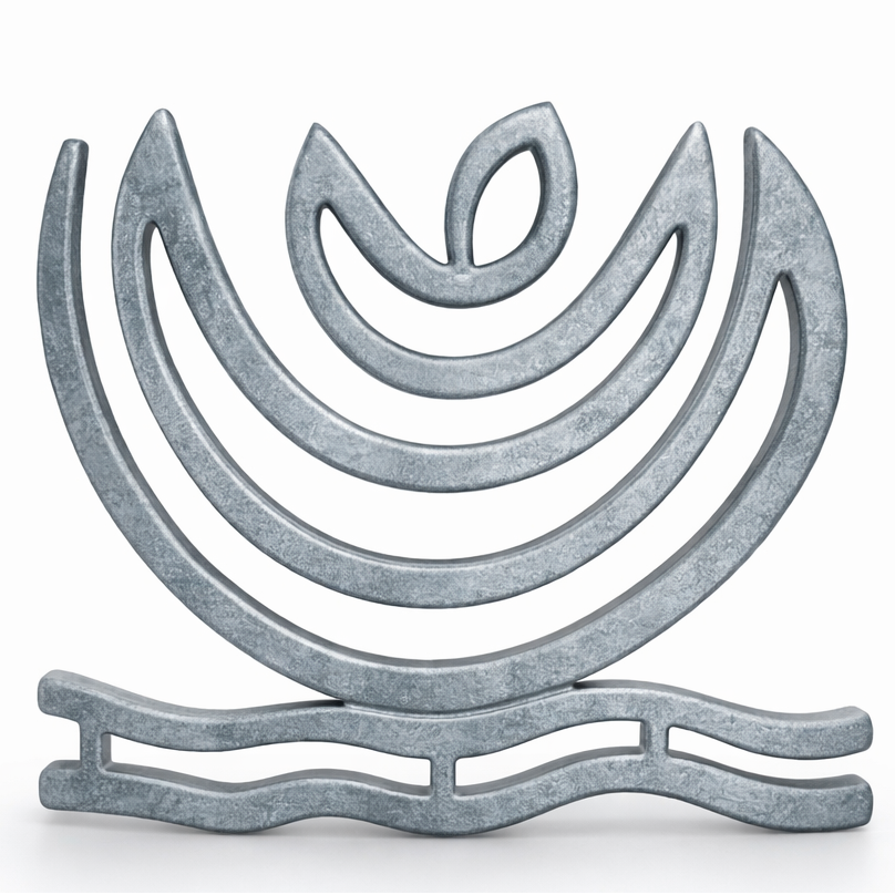 Zinc Plain Helix with curved design on a white background