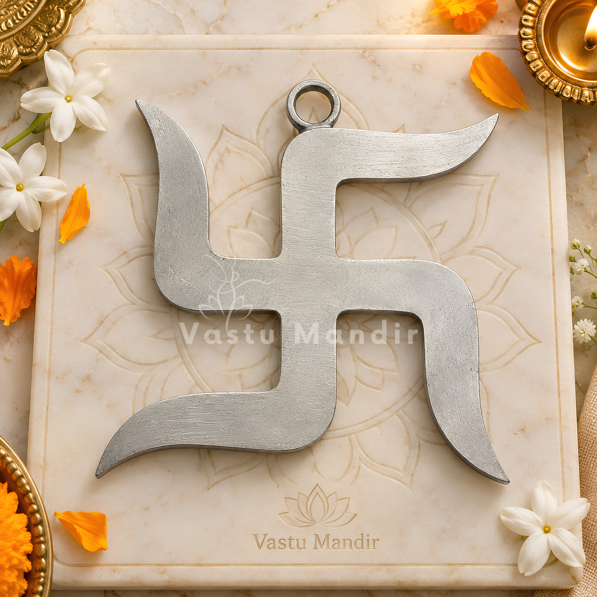 Zinc Swastik – Vastu Remedy for Rust-Resistant Protection | Home/Office Energy Balance | 6 & 9 Inch