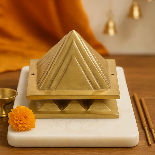 Divya Vastu Yantra – Brass Pyramid Grid