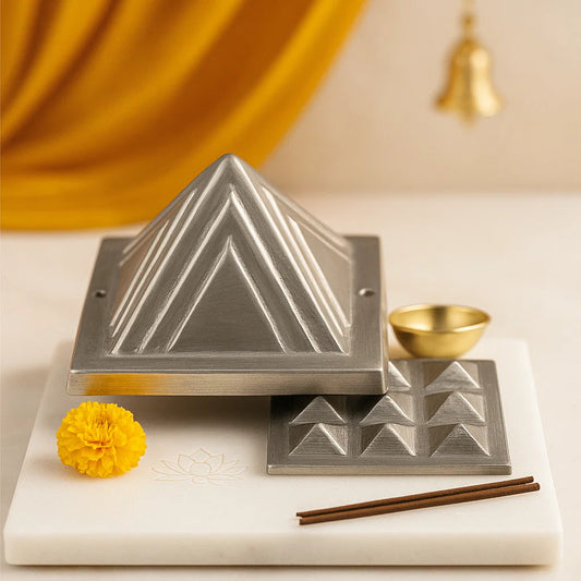 Zinc Vastu pyramid plate for north-west energy correction and harmony