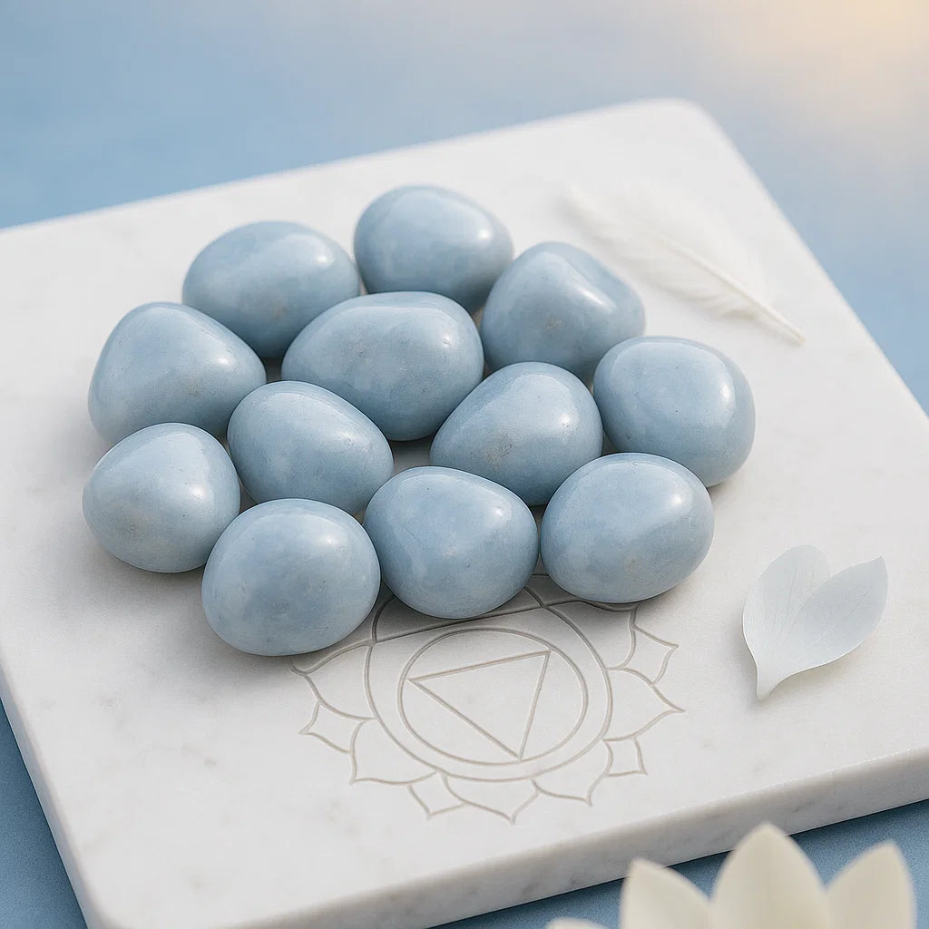 Divya Doot – Angelite Healing Stones