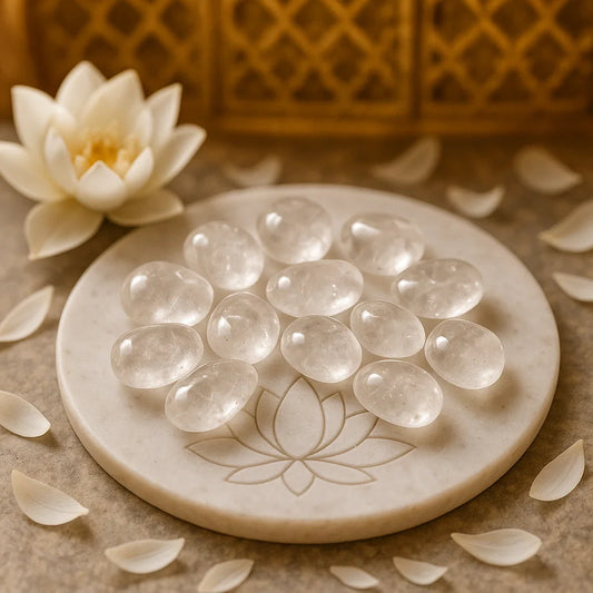 Clear quartz tumble stones for healing and clarity