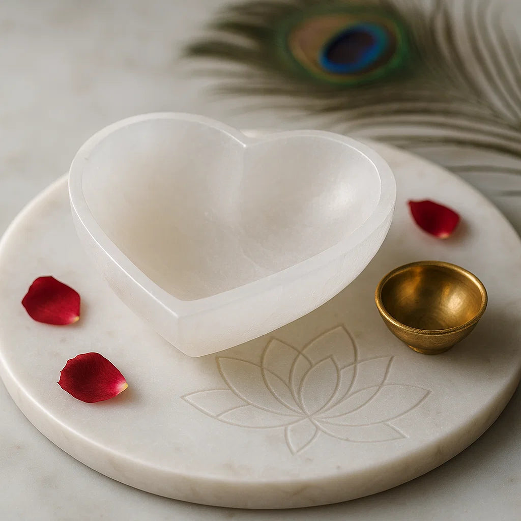 HEART SHAPE SELENITE BOWL