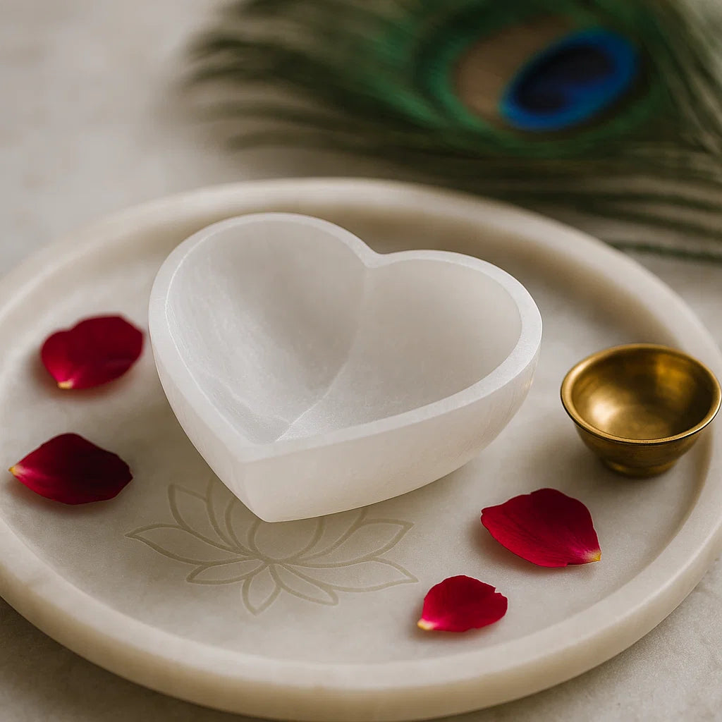 HEART SHAPE SELENITE BOWL