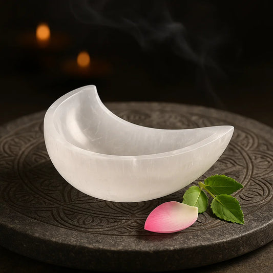 MOON SHAPE SELENITE BOWL