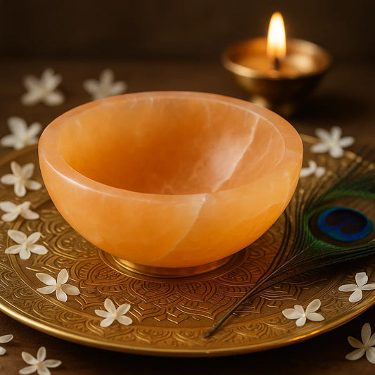 ORANGE-ROUND SHAPE SELENITE BOWL