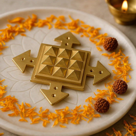 Premium 100% Pure Brass Arrow Pyramid Plate Spiritual Helix Heal Vastu Dosh for South Direction for Vastu Positive Energy of Main Door Entrance, Kitchen, Bedroom, Office by Vastu Mandir