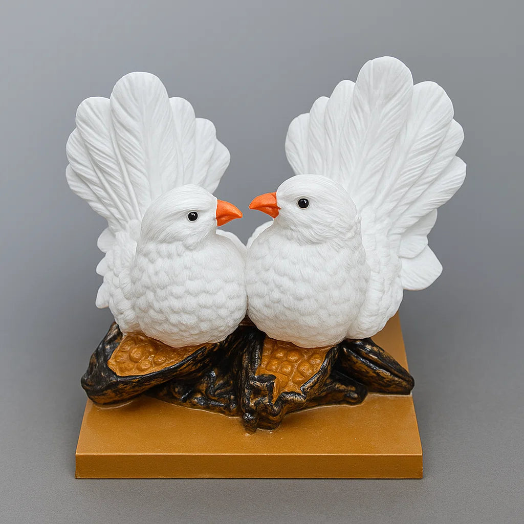 Love Birds Statue With Base in Premium Quality Decorative Showpiece Resin Article for Home and Office Decor by Vastu Mandir