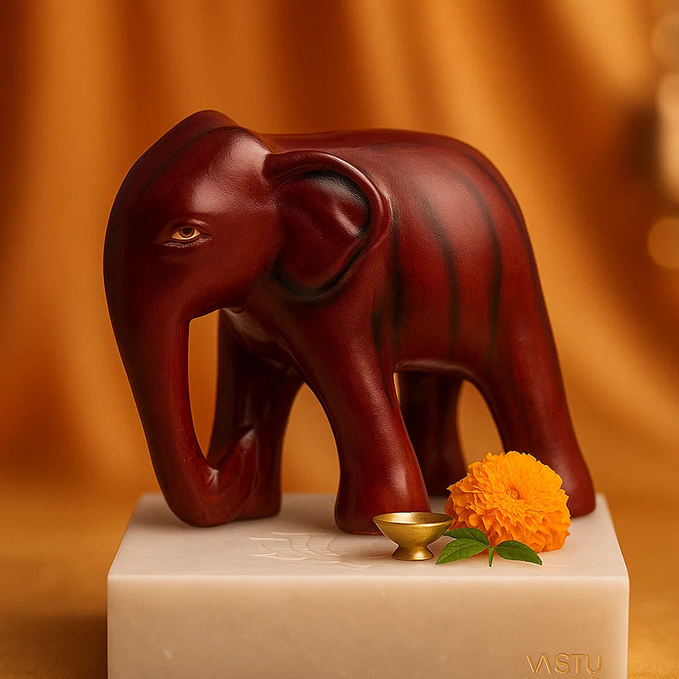 Vastu elephant on a white marble platform