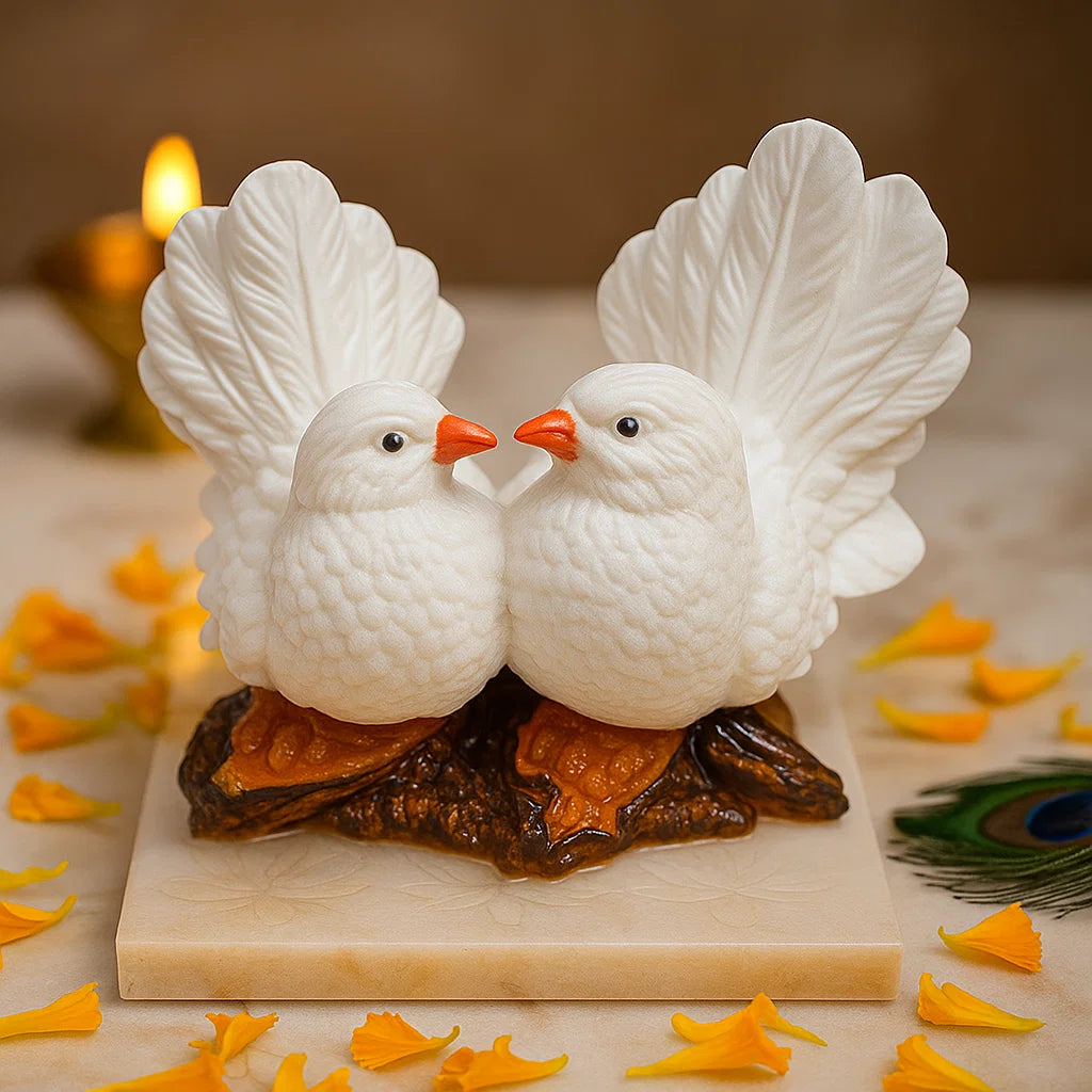 Love Birds Statue With Base in Premium Quality Decorative Showpiece Resin Article for Home and Office Decor by Vastu Mandir
