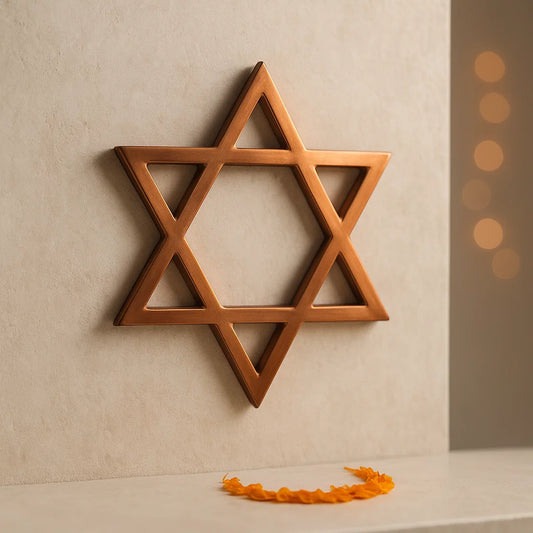 Premium 100% Pure Copper Metal Spiritual Star Shaped Helix for North-East Direction of Main Door Entrance, Kitchen, Bedroom, Office for Vastu Dosh by Vastu Mandir