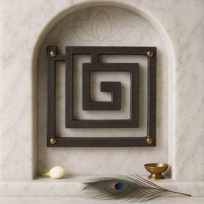 Premium 100% Pure Iron Metal Spiritual Helix for West Direction of Main Door Entrance, Kitchen, Bedroom, office for Vastu Dosh by Vastu Mandir