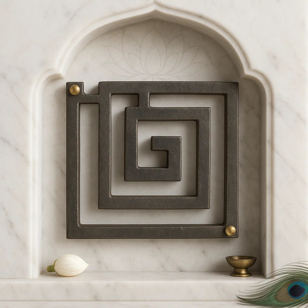 Premium 100% Pure Iron Metal Spiritual Helix for West Direction of Main Door Entrance, Kitchen, Bedroom, office for Vastu Dosh by Vastu Mandir