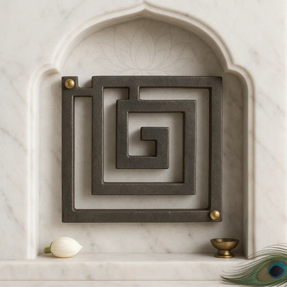Premium 100% Pure Iron Metal Spiritual Helix for West Direction of Main Door Entrance, Kitchen, Bedroom, office for Vastu Dosh by Vastu Mandir