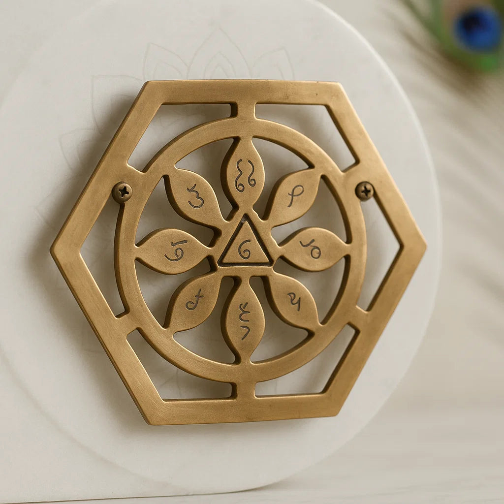 Premium 100% Pure Copper Metal Spiritual Bhoum Wealth & Prosperity- Standard showpiece Yantra for South, South-West Direction of Main Door Entrance, Kitchen, Bedroom, Office for Vastu Dosh by Vastu Mandir