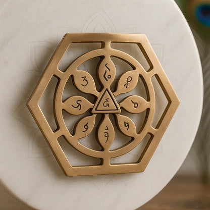 Premium 100% Pure Copper Metal Spiritual Bhoum Wealth & Prosperity- Standard showpiece Yantra for South, South-West Direction of Main Door Entrance, Kitchen, Bedroom, Office for Vastu Dosh by Vastu Mandir