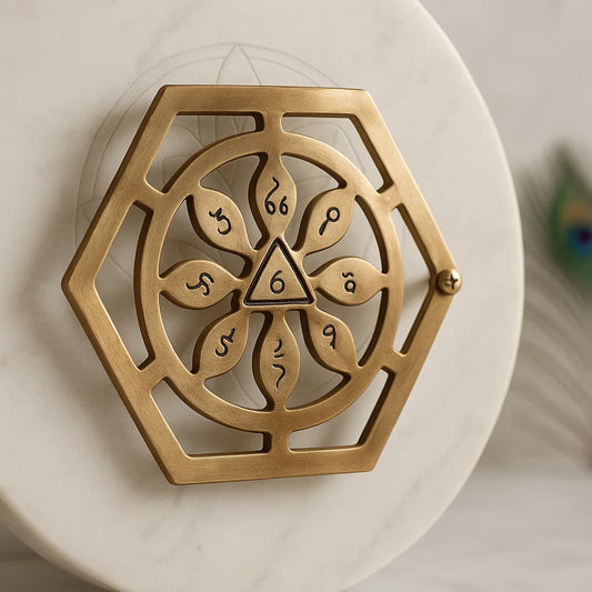 Premium 100% Pure Copper Metal Spiritual Bhoum Wealth & Prosperity- Standard showpiece Yantra for South, South-West Direction of Main Door Entrance, Kitchen, Bedroom, Office for Vastu Dosh by Vastu Mandir