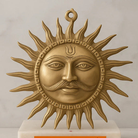 Big Sun (Surya Ji) 100% Pure Brass Statue Idol, Wall Decorative Showpiece for Home, Office and Gifting by Vastu Mandir