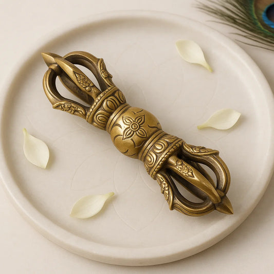 Brass Vajra (Big) 100% Pure Brass Statue Idol Decorative Showpiece for Home, Office and Gifting by Vastu Mandir