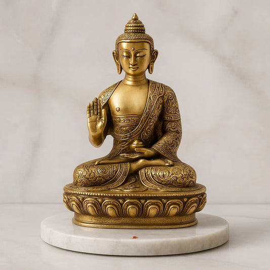 Buddha Ji 100% Pure Brass Statue Idol Decorative Showpiece for Home, Office and Gifting by Vastu Mandir