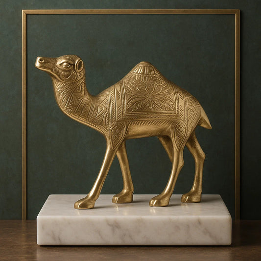 Decorative Plain Finish Camel 100% Pure Brass Statue Idol Decorative Showpiece for Home, Office and Gifting by Vastu Mandir