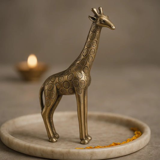 Giraffe 100% Pure Brass Statue Idol Decorative Showpiece for Home, Office and Gifting by Vastu Mandir
