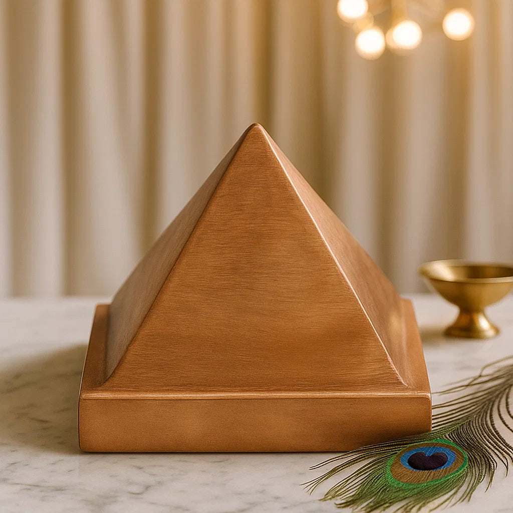 Premium Finish 100% Pure and Solid Single Layer Copper Pyramid | Improve Health & Wealth, Home Entrance, Main Door, Kitchen for Balance Positive Energy By Vastu Mandir