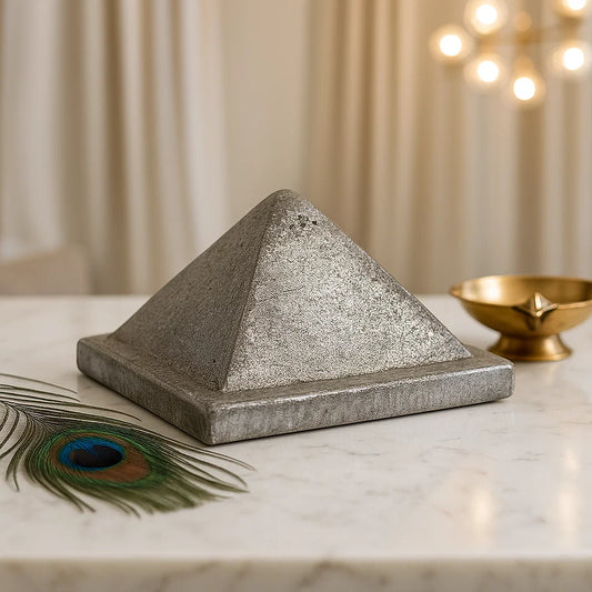 Premium Finish 100% Pure Lead Metal Single Layer Pyramid for South-West Direction to Improve Health & Wealth, Home Entrance, Main Door, Kitchen for Balance Positive Energy By Vastu Mandir