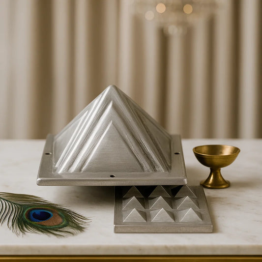 Premium Finish 100% Pure Aluminium Pyramid in 2 Layers, Health & Wealth Home Entrance, Main Door, Kitchen for Balance Positive Energy By Vastu Mandir