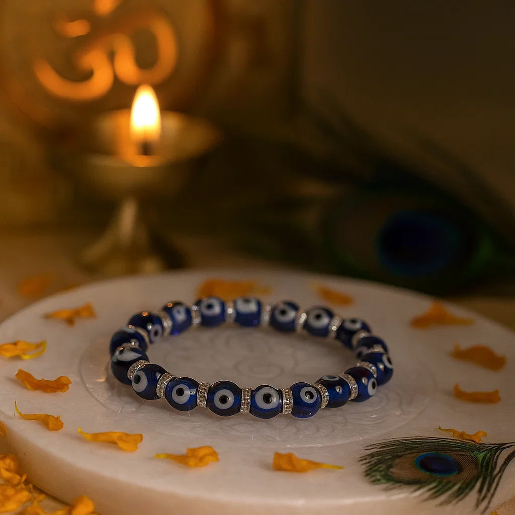 Evil Eye Protection Bracelet 10mm – Ward Off Negativity & Bad Vibes
