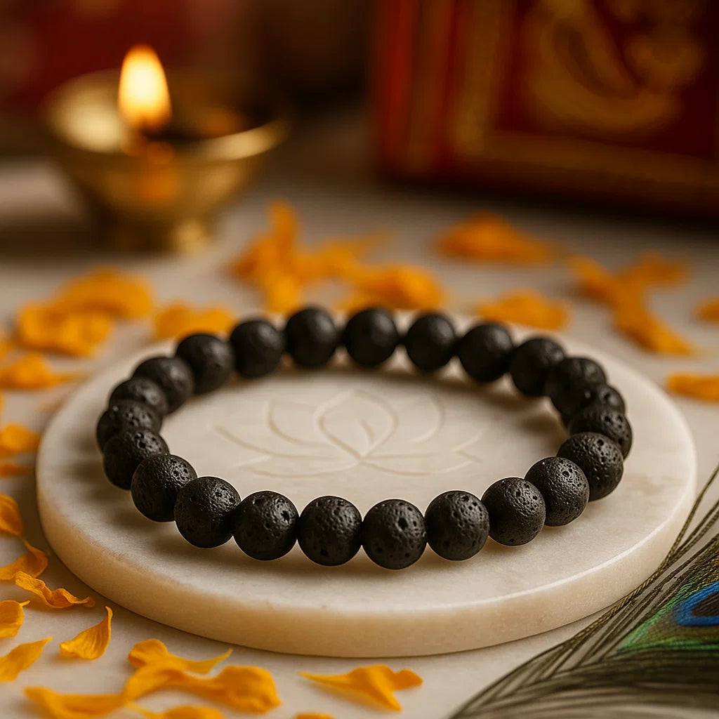 volcanic lava stone mala style 8mm beads courage strength jewelry

