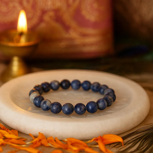 Premium Natural Sodalite 8mm Bracelet for Communication, Logic & Mental Clarity