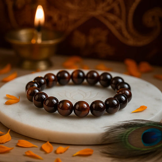 Original Red Tiger Eye crystal bracelet for grounding and protection