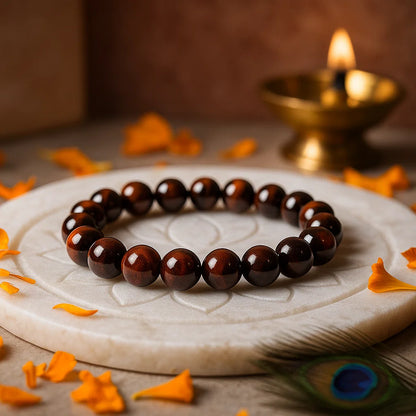 Red Tiger Eye bracelet 8mm beads natural gemstone for confidence