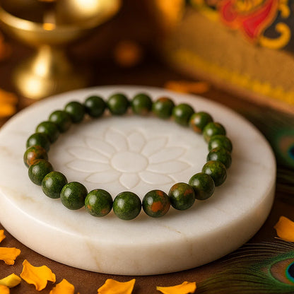 premium unakite healing bracelet polished beads for heart support