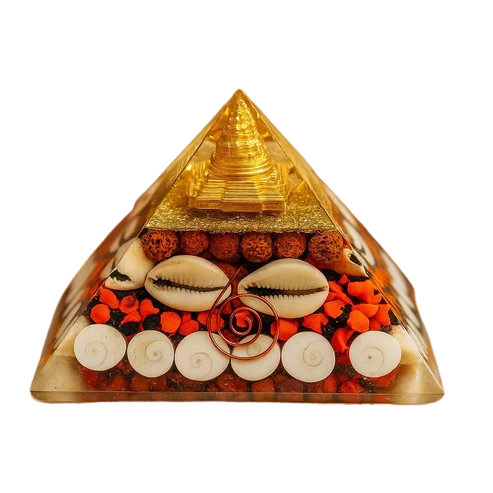 Mahalaxmi Orgonite Pyramid Vastu Remedy for Wealth Attraction, Prosperity Flow and North Zone Correction for Home, Office and Financial Spaces | 6.5 cm | 130 g