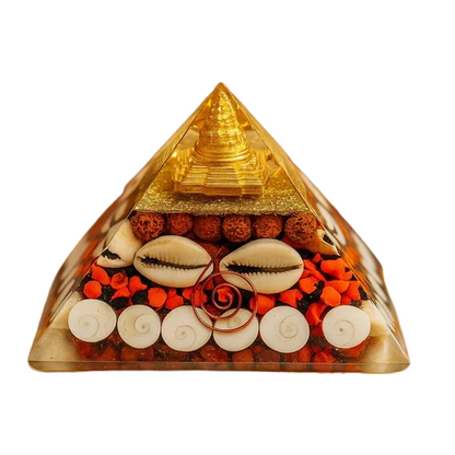 Mahalaxmi Orgonite Pyramid Vastu Remedy for Wealth Attraction, Prosperity Flow and North Zone Correction for Home, Office and Financial Spaces | 6.5 cm | 130 g