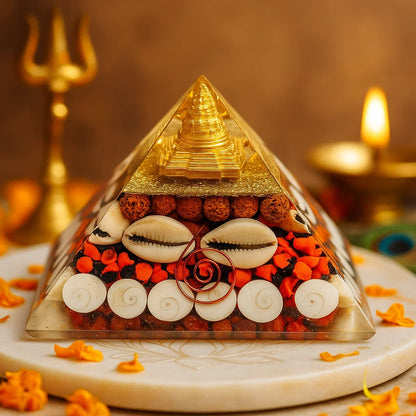 Mahalaxmi Orgonite Pyramid for Vastu Wealth & North Zone Correction