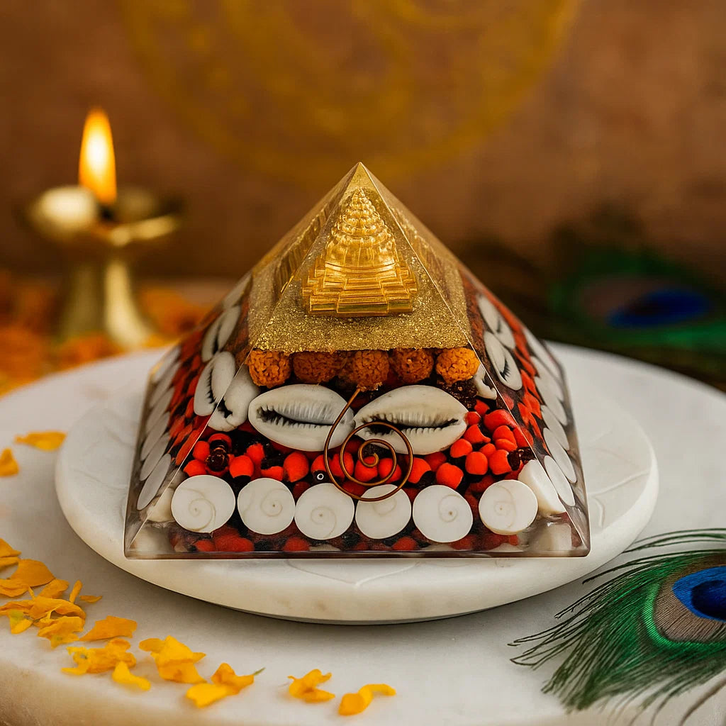 Mahalaxmi Orgonite Pyramid for Vastu Wealth & North Zone Correction