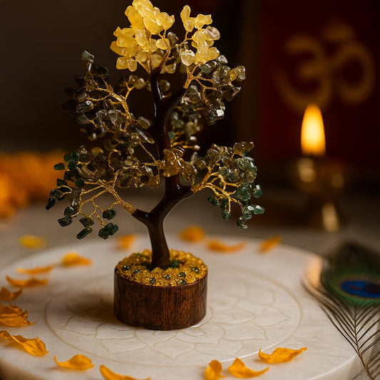 Money Magnet Vastu Tree on a table with a blurred background