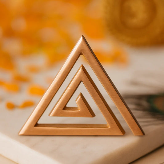 Energized Copper Helix Triangle (Plain) — Main Door, Kitchen & South-East Vastu Correction Tool | Vastu Mandir