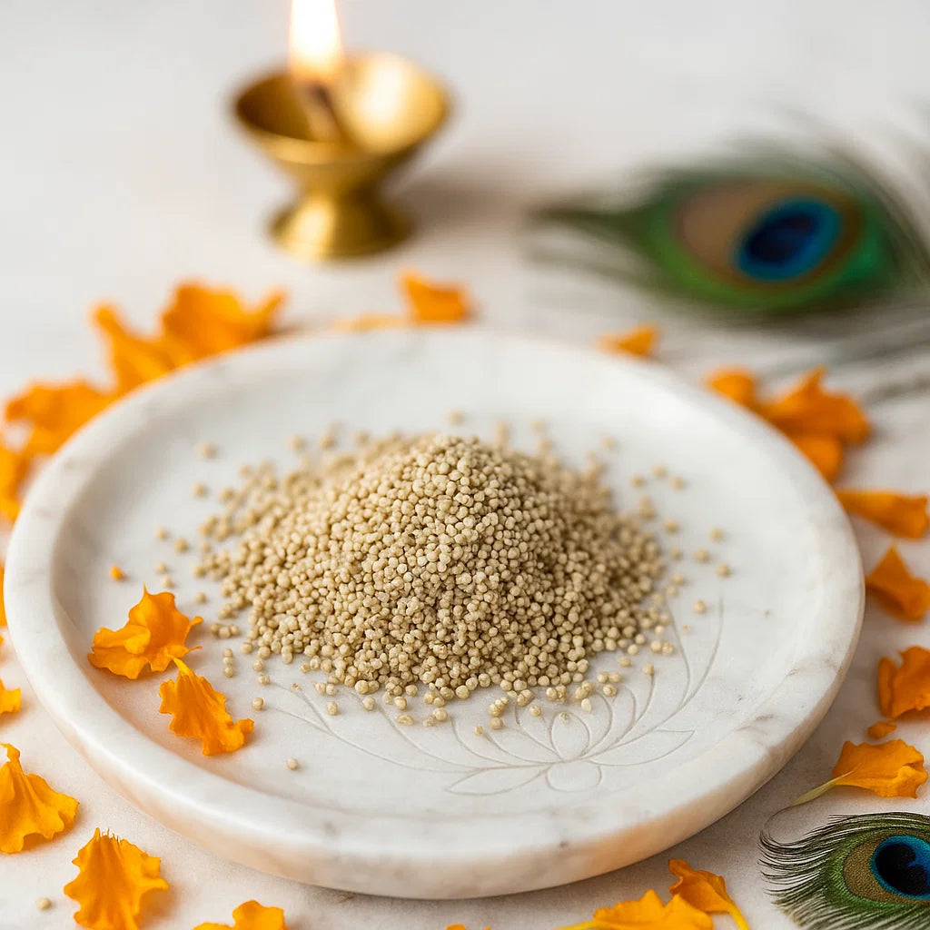 Premium Energy-Grade White Sarso Vastu Remedy Seeds 100g for Authentic Dosh Nivaran, Geopathic Stress Correction, and Elemental Panch Tatva Balance in Homes, Offices & Sacred Spaces by Vastu Mandir