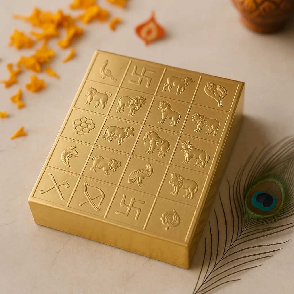 Brass Manjusha WITH PARTITION 16 Sections Filled Professional Vastu Remedy Kit