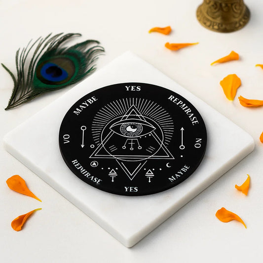 Premium Evil Eye Dowsing Board (6" & 9") for Vastu Remedy & Protection — Acrylic Pendulum Chart for Energy Detection & Negative Energy Scanning Vastu Remedy By Vastu Mandir