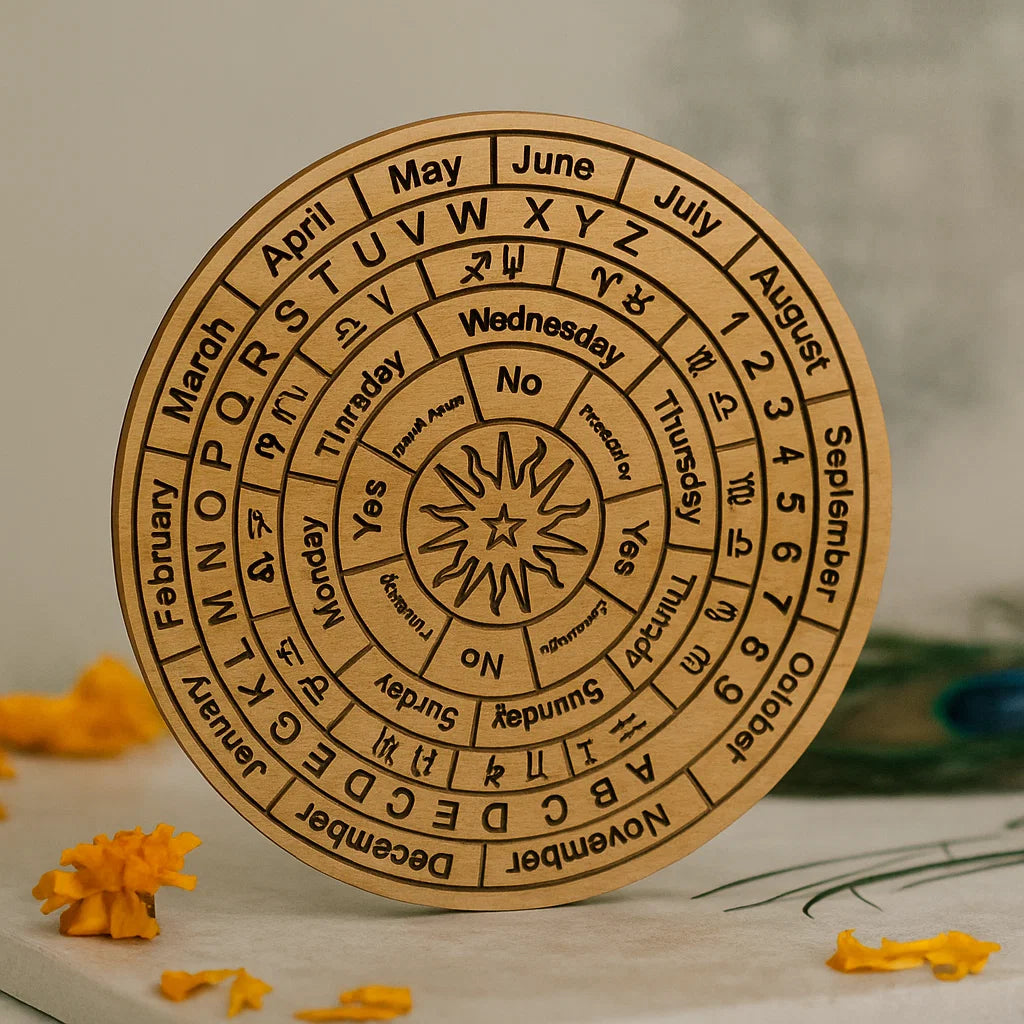Astrological Dowsing Board – Vastu Remedy for Planetary & Zodiac Guidance | Ideal for Cosmic Timing Analysis | 6 & 9 Inchs