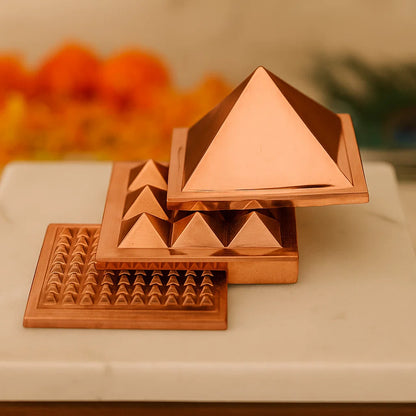 Premium 3-Layer Pure Copper Pyramid (2" & 3") for Vastu Remedy & Energy Amplification — Triple-Tier Sacred Geometry for Southeast Direction & Prosperity Vastu Remedy By Vastu Mandir