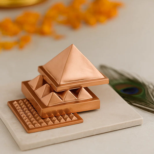 Premium 3-Layer Pure Copper Pyramid (2" & 3") for Vastu Remedy & Energy Amplification — Triple-Tier Sacred Geometry for Southeast Direction & Prosperity Vastu Remedy By Vastu Mandir