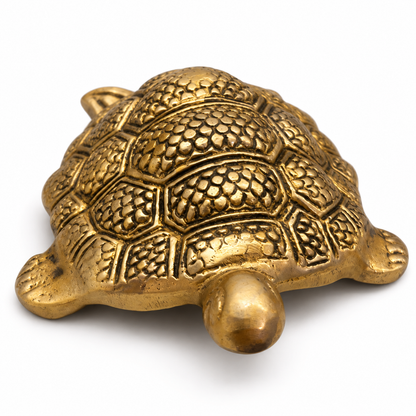 Brass Tortoise Idol Vastu Remedy for Wealth, Health and Longevity for Home, Office and North Direction Placement | 10 cm x 6.5 cm | 250 gm 